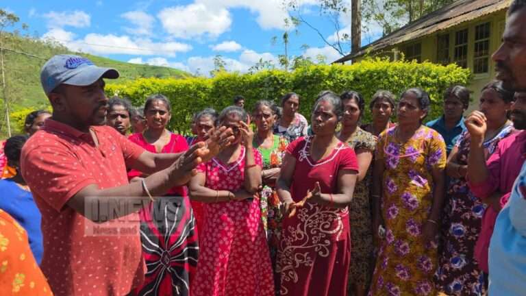 கொட்டகலை மேபீல்ட் தோட்டத்தில் மூன்றாவது நாளாகவும் போராட்டம்