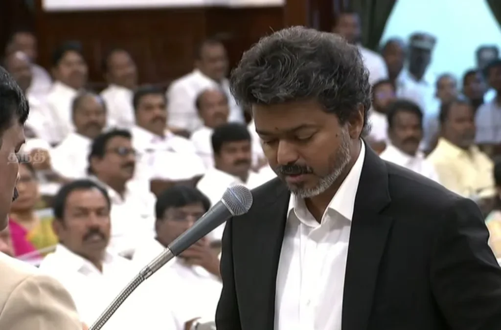 பெரம்பூர் சட்டமன்ற உறுப்பினராகப் பதவி ஏற்றார் முதலமைச்சர் விஜய்