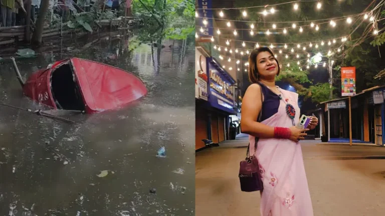 கார் ஓட்டும் பயிற்சியின்போது குளத்தில்