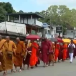தேரர்களின் பேரணி நான்காவது நாளாகத் தொடர்கிறது