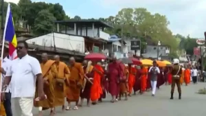 தேரர்களின் பேரணி நான்காவது நாளாகத் தொடர்கிறது